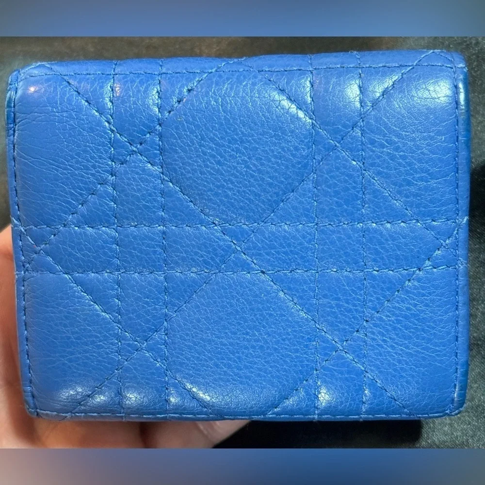 Christian Dior Caro blue wallet